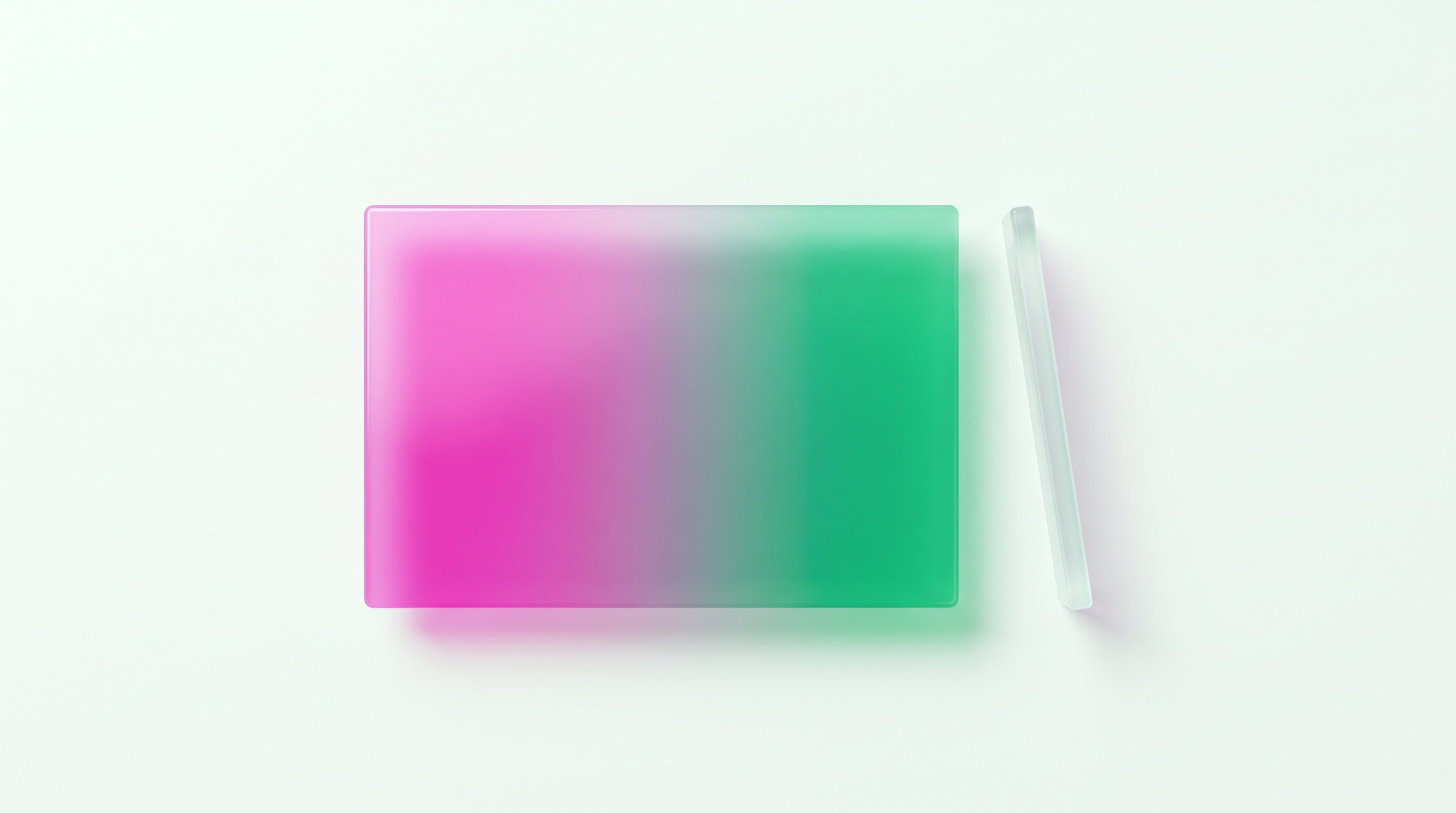A frosted-glass invoice card split into a large advance and a thin reserve sliver